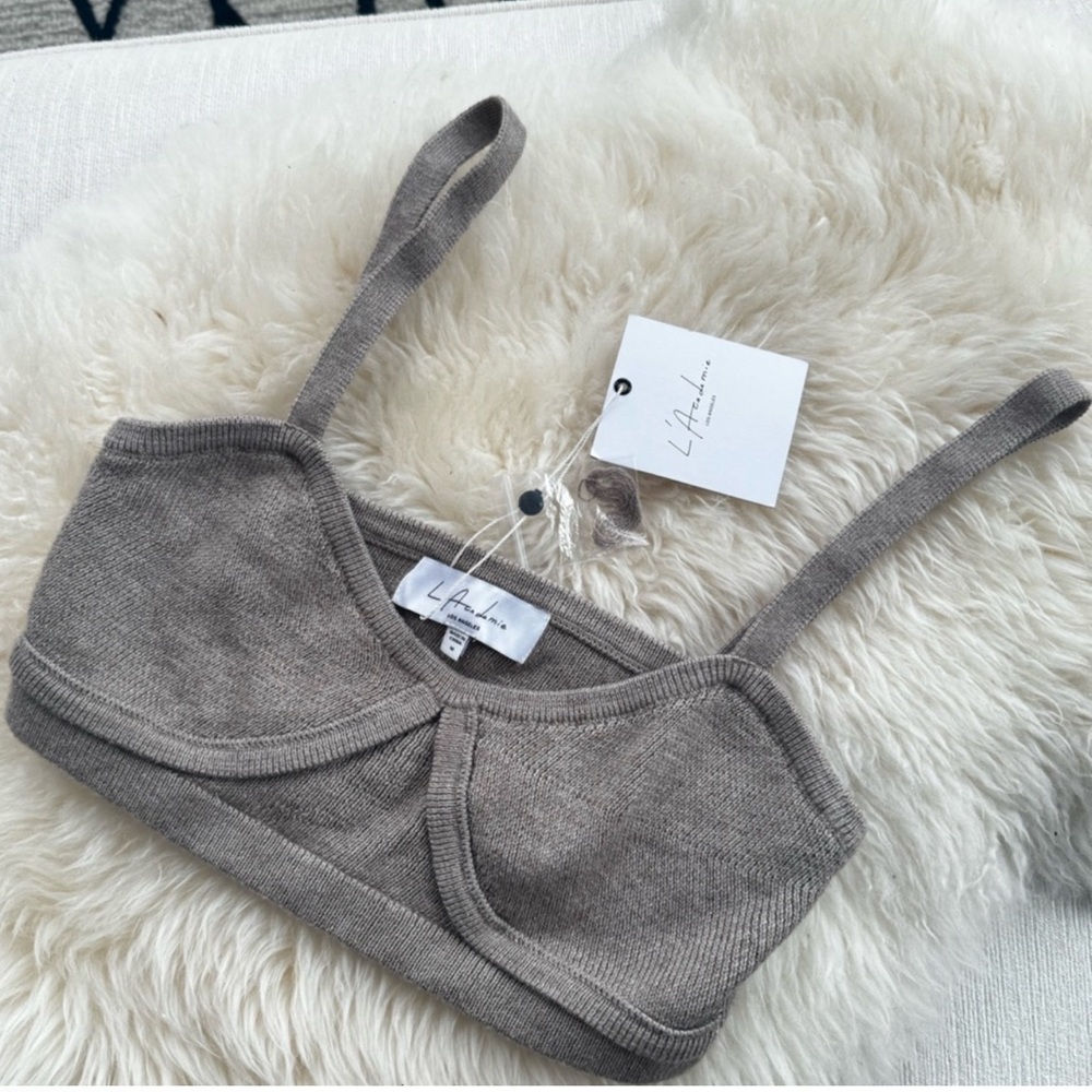 L'AGENCE Taupe Knit Bralette
